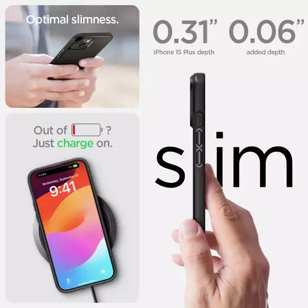 Spigen Thin Fit iPhone 15 Plus Case - Black 24