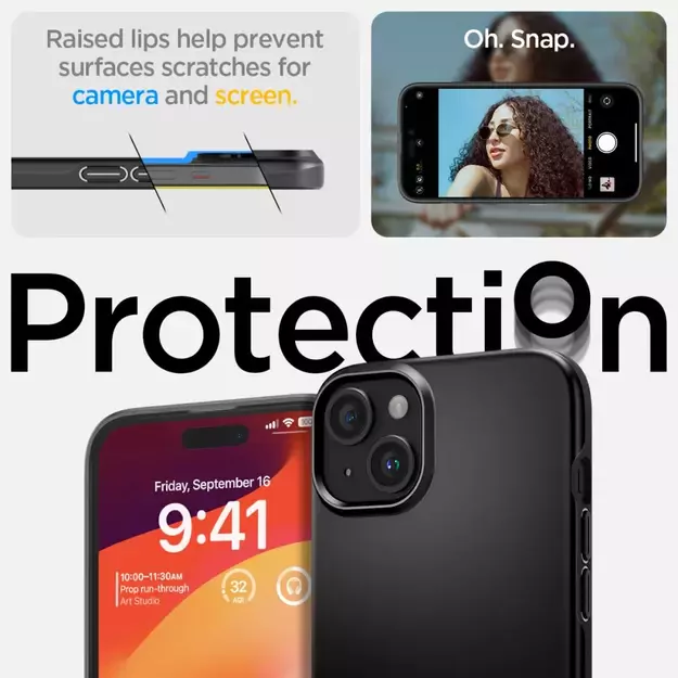 Spigen Thin Fit iPhone 15 Plus Case - Black 22