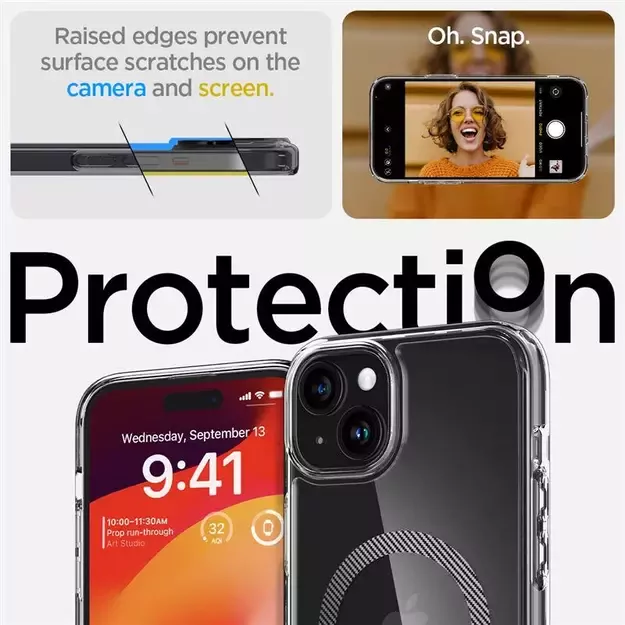 Spigen Ultra Hybrid MagSafe case for iPhone 15 Plus - carbon 15
