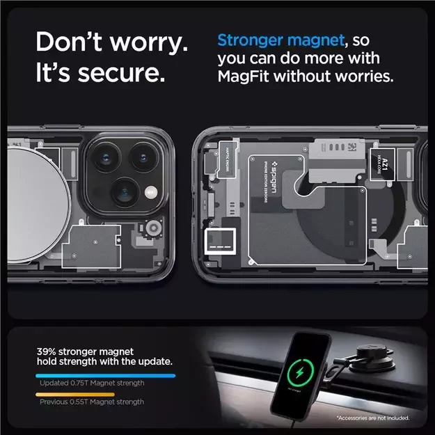 Spigen Ultra Hybrid Mag Case with MagSafe for iPhone 15 Pro - Dark Gray (Zero One Pattern) 9
