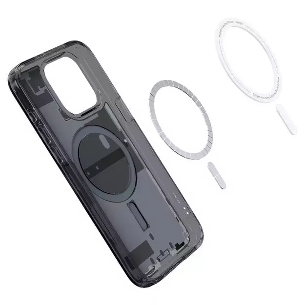 Spigen Ultra Hybrid Mag Case with MagSafe for iPhone 15 Pro - Dark Gray (Zero One Pattern) 14