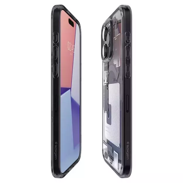 Spigen Ultra Hybrid Mag Case with MagSafe for iPhone 15 Pro - Dark Gray (Zero One Pattern) 21