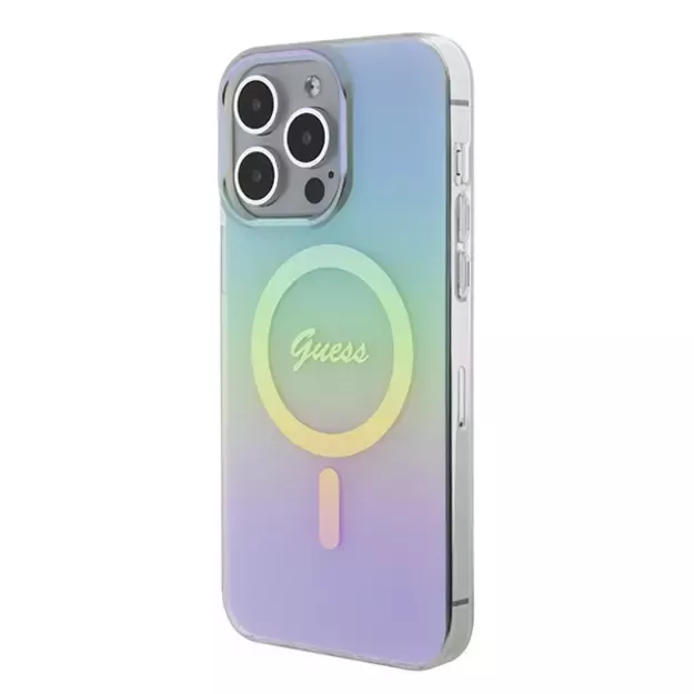 Guess GUHMP15XHITSQ iPhone 15 Pro Max turquoise/turquoise hardcase IML Iridescent MagSafe 8