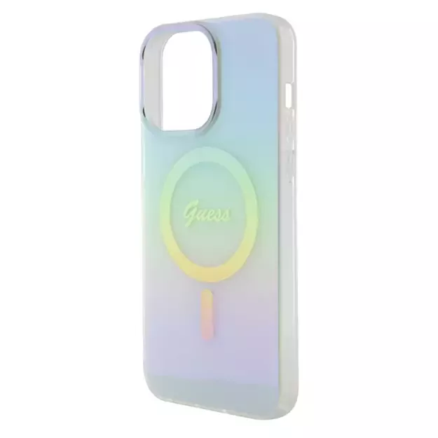 Guess GUHMP15XHITSQ iPhone 15 Pro Max turquoise/turquoise hardcase IML Iridescent MagSafe 12