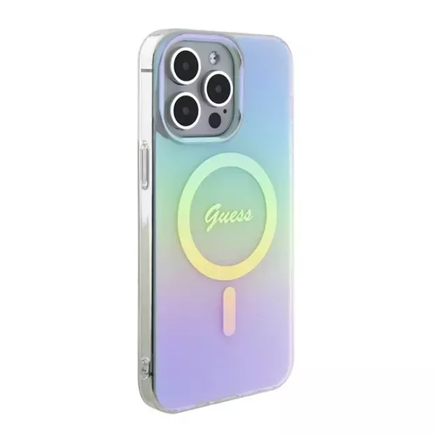Guess GUHMP15XHITSQ iPhone 15 Pro Max turquoise/turquoise hardcase IML Iridescent MagSafe 10