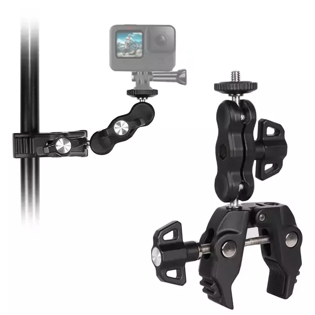 Phone and sports camera holder with clamp 2