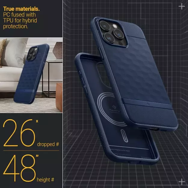 Caseology Parallax Mag Case with MagSafe for iPhone 15 Pro Max - Navy 13