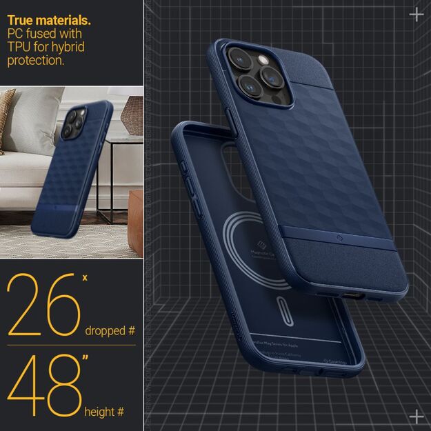 Caseology Parallax Mag Case with MagSafe for iPhone 15 Pro Max - Navy 1