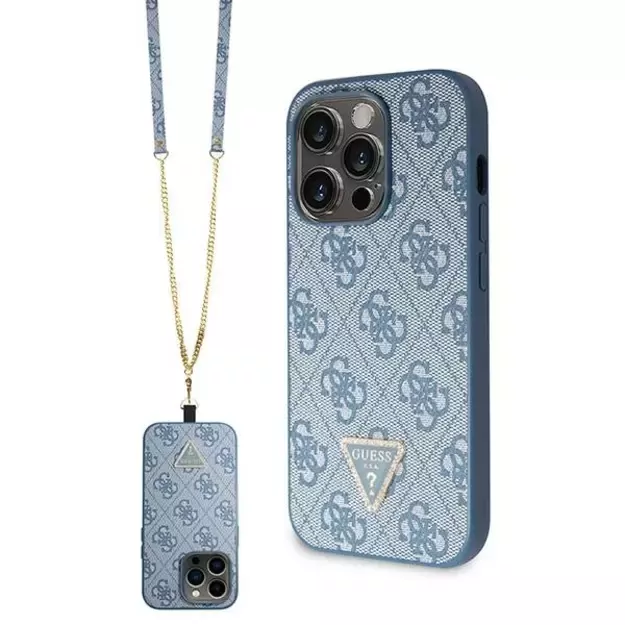 Guess GUHCP14LP4TDSCPB iPhone 14 Pro 6.1&quot  blue/blue hardcase Crossbody 4G Metal Logo
