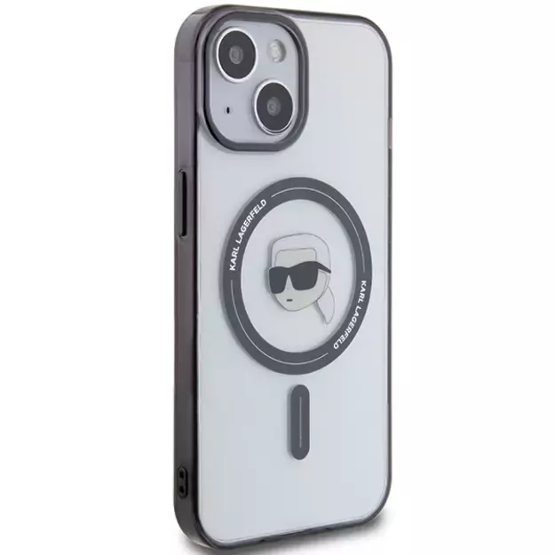 Karl Lagerfeld KLHMP15MHKHNOTK iPhone 15 Plus 6.7&quot  transparent hardcase IML Karl`s Head MagSafe 3