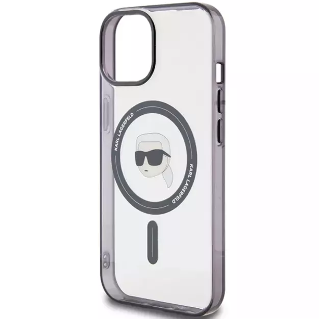 Karl Lagerfeld KLHMP15MHKHNOTK iPhone 15 Plus 6.7&quot  transparent hardcase IML Karl`s Head MagSafe 5