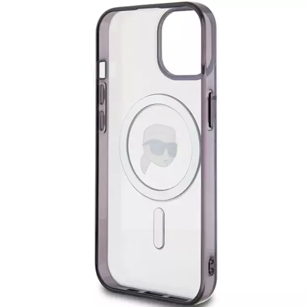 Karl Lagerfeld KLHMP15MHKHNOTK iPhone 15 Plus 6.7&quot  transparent hardcase IML Karl`s Head MagSafe 6