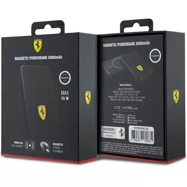 Powerbank Ferrari Metal Logo MagSafe 15W 5000mAh - black 4