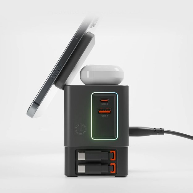 SBS Power Dock 6-in-1 with MagSafe, Stand, and USB-C Cables 65W – Black 7