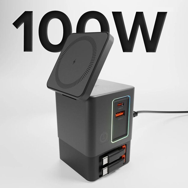 SBS Power Dock 6-in-1 with MagSafe, Stand, and USB-C Cables 65W – Black 1