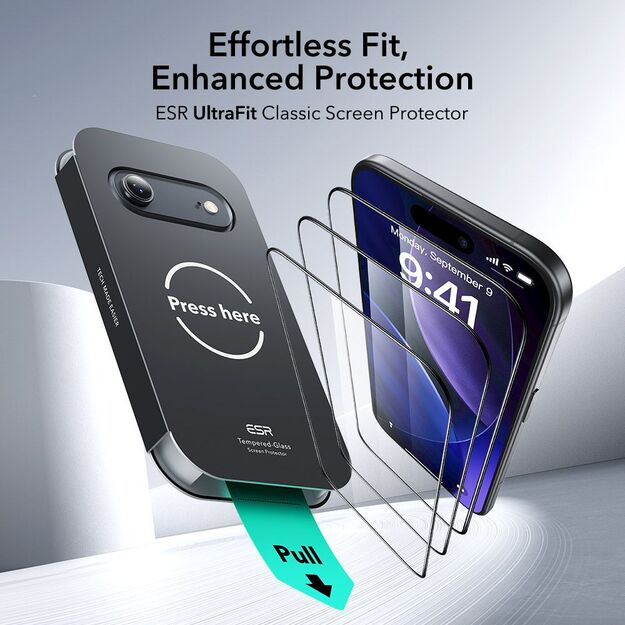 ESR UltraFit Tempered Glass 2-pack for iPhone 17 Air - transparent 1