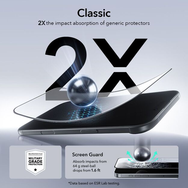 ESR UltraFit Tempered Glass 2-pack for iPhone 17 Air - transparent 3