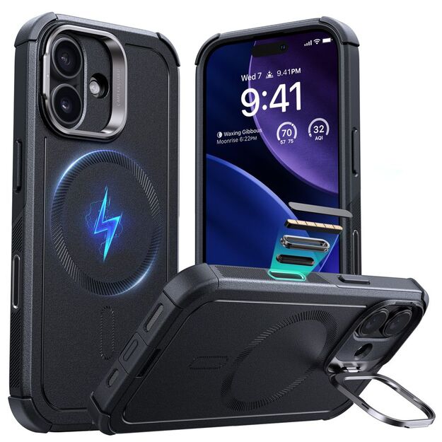 ESR Cyber ​​Kickstand MagSafe Case for iPhone 17 - Black