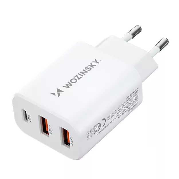 Wozinsky CWCUCW 30W USB-C / 2 x USB-A wall charger - white 15