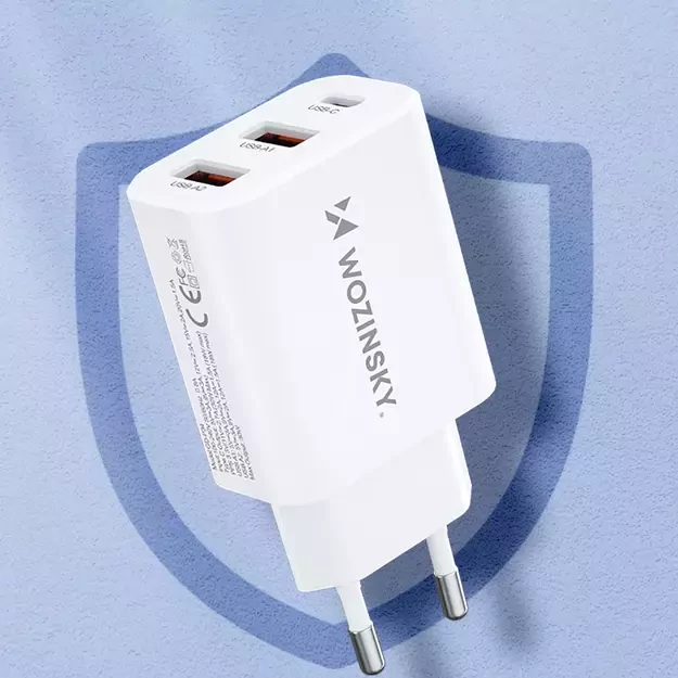 Wozinsky CWCUCW 30W USB-C / 2 x USB-A wall charger - white 25