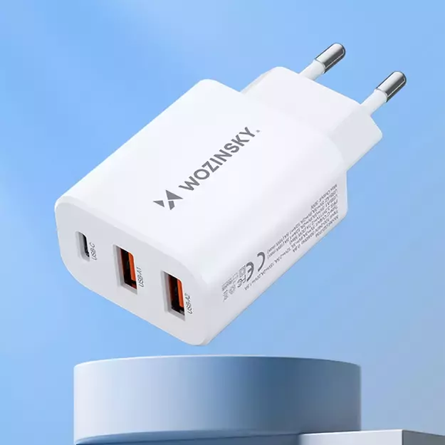 Wozinsky CWCUCW 30W USB-C / 2 x USB-A wall charger - white 26