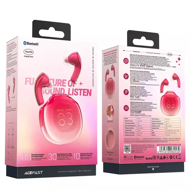 Acefast T9 Bluetooth 5.3 in-ear wireless headphones - red 16