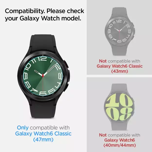 Spigen Glas.tR EZ Fit tempered glass for Samsung Galaxy Watch 6 Classic (47 mm) - 2 pcs. 15