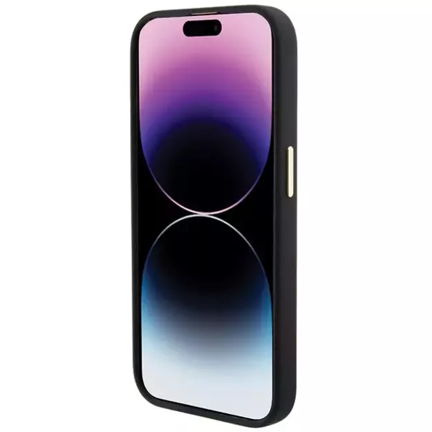 Guess Silicone Logo Strass 4G Case for iPhone 15 Pro - Black 4