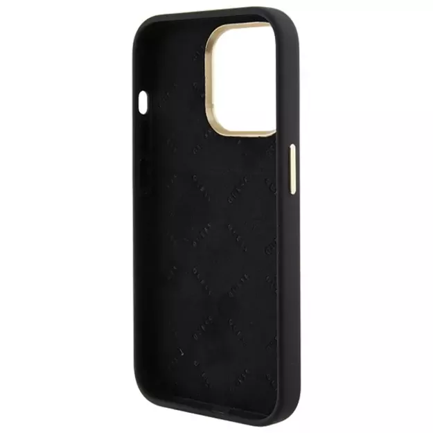 Guess Silicone Logo Strass 4G Case for iPhone 15 Pro - Black 5