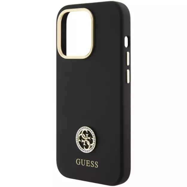 Guess Silicone Logo Strass 4G Case for iPhone 15 Pro - Black 14