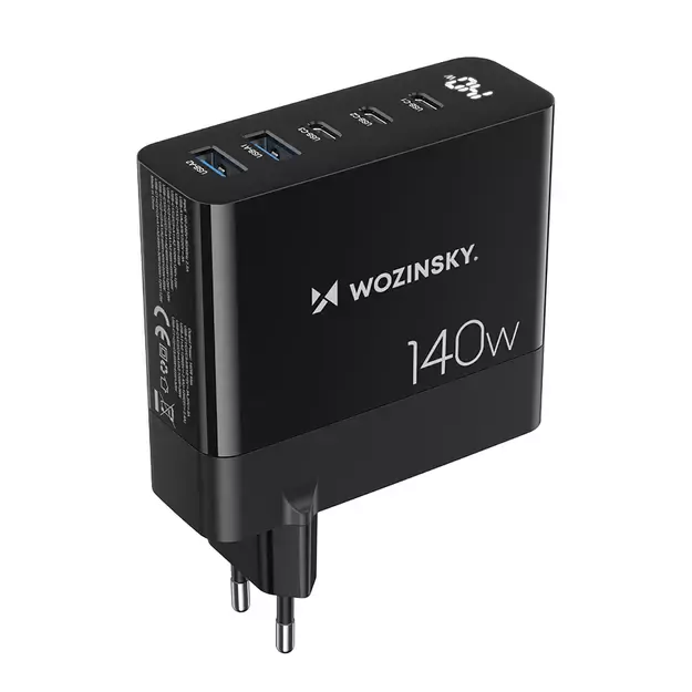 Wozinsky CGWCB 140W GaN wall charger 3 x USB-C / 2 x USB-A - black 14
