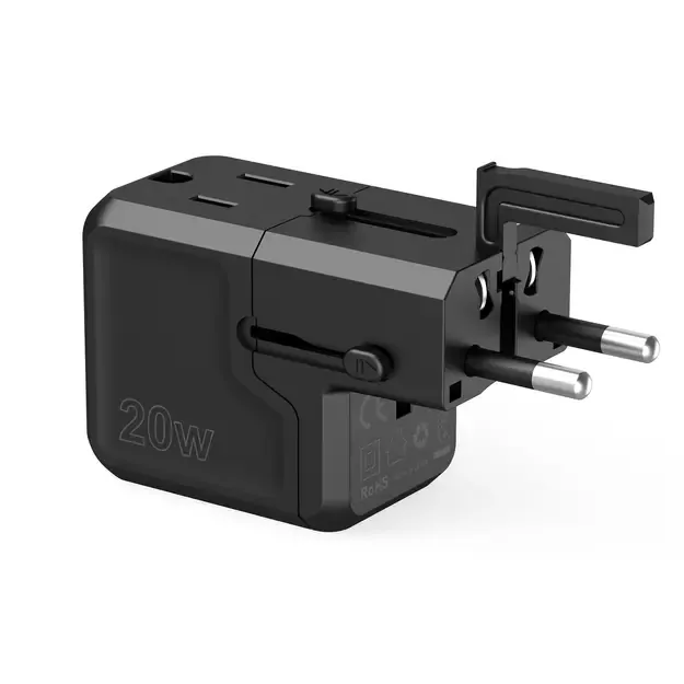 Choetech PD6038 USB-C USB-A PD 20W Travel Charger USA EU UK AU - Black 10