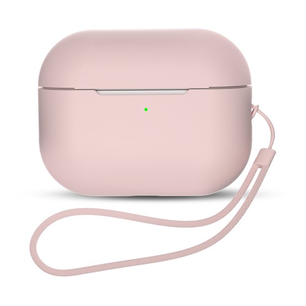 Silicone Case for AirPods Pro 2 / AirPods Pro 1 + Wrist Strap Lanyard - pink