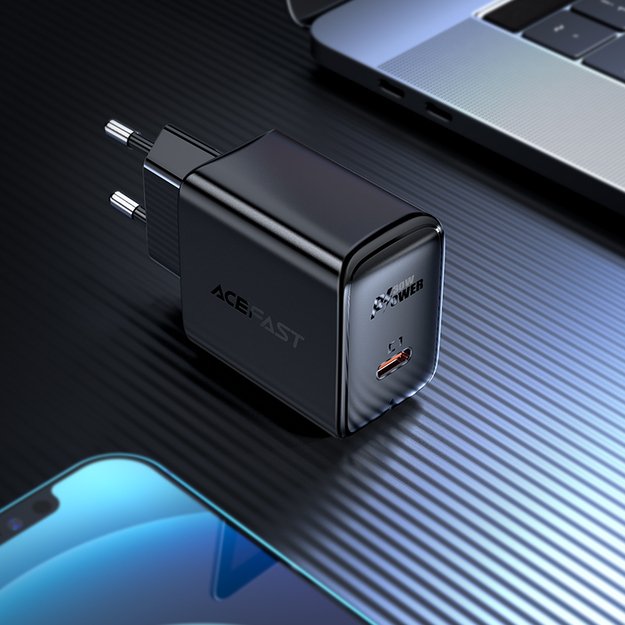 Acefast charger GaN USB Type C 30W, PD, QC 3.0, AFC, FCP white (A21 white) 5