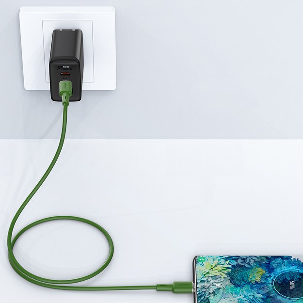 Acefast C2-03-CC USB-C - USB-C PD QC cable 60W 3A 480Mb/s 1.2m - green 19