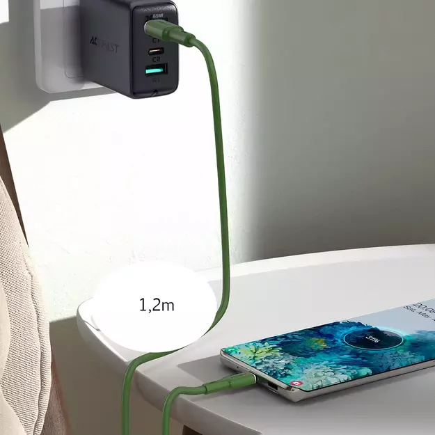 Acefast C2-03-CC USB-C - USB-C PD QC cable 60W 3A 480Mb/s 1.2m - green 10