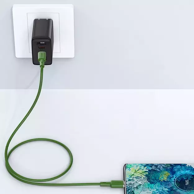 Acefast C2-03-CC USB-C - USB-C PD QC cable 60W 3A 480Mb/s 1.2m - green 7