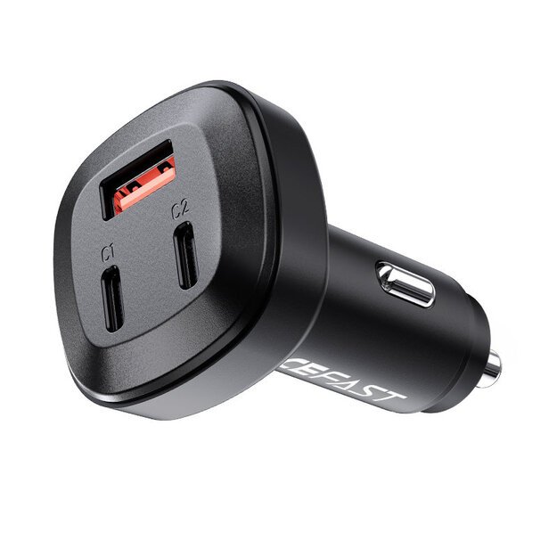 Acefast car charger 66W 2x USB Type C / USB, PPS, Power Delivery, Quick Charge 4.0, AFC, FCP, SCP black (B3 black) 2