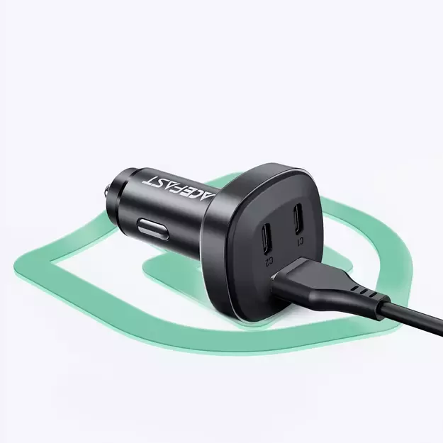 Acefast car charger 66W 2x USB Type C / USB, PPS, Power Delivery, Quick Charge 4.0, AFC, FCP, SCP black (B3 black) 22