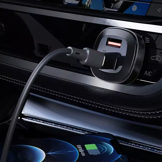 Acefast car charger 66W 2x USB Type C / USB, PPS, Power Delivery, Quick Charge 4.0, AFC, FCP, SCP black (B3 black) 16