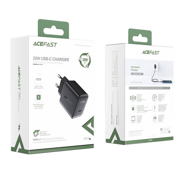 Acefast fast USB Type C 20W Power Delivery charger black (A1 EU black) 8