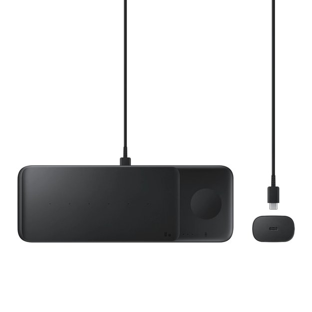 Samsung Trio EP-P6300TBEGEU 3in1 inductive charger for phone / Galaxy Watch / Buds - black + mains charger + cable 14