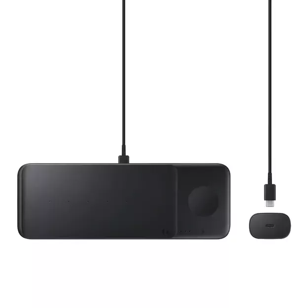 Samsung Trio EP-P6300TBEGEU 3in1 inductive charger for phone / Galaxy Watch / Buds - black + mains charger + cable 7