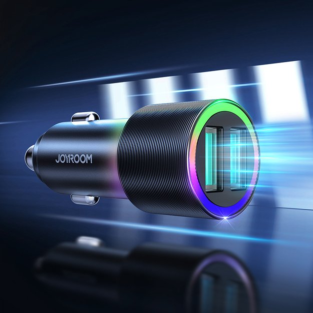 Joyroom car charger 2 x USB with backlight 24W black (JR-CL10) 6