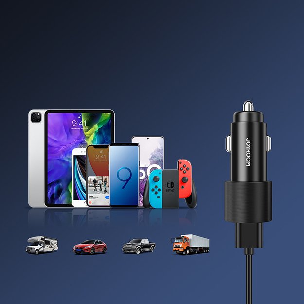 Joyroom car charger 2 x USB with backlight 24W black (JR-CL10) 14