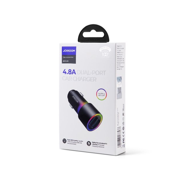 Joyroom car charger 2 x USB with backlight 24W black (JR-CL10) 11