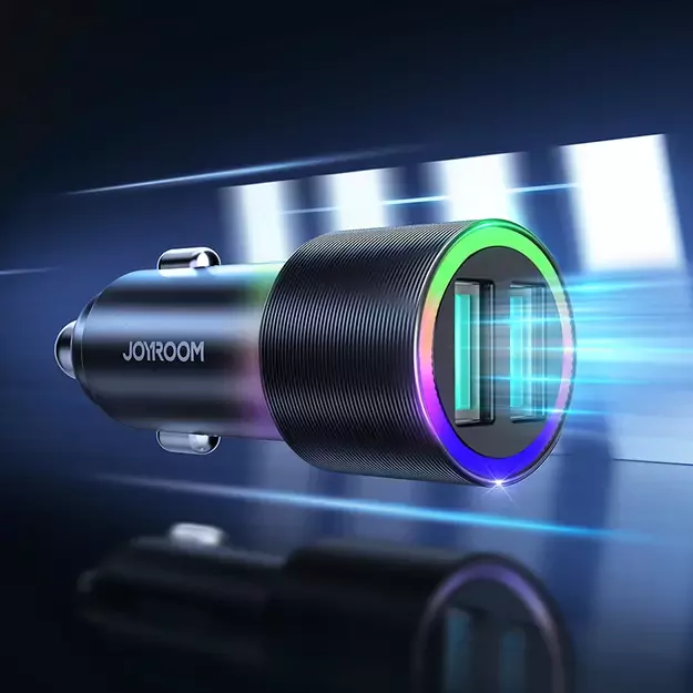 Joyroom car charger 2 x USB with backlight 24W black (JR-CL10) 1