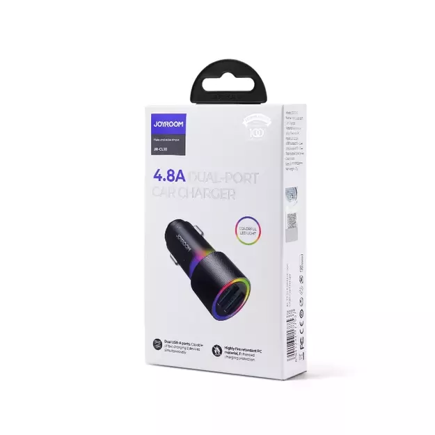 Joyroom car charger 2 x USB with backlight 24W black (JR-CL10) 4