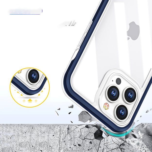 Clear 3in1 Case for iPhone 13 Pro Max Frame Cover Gel Blue 11