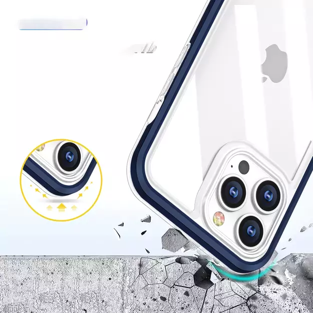 Clear 3in1 Case for iPhone 13 Pro Max Frame Cover Gel Blue 5